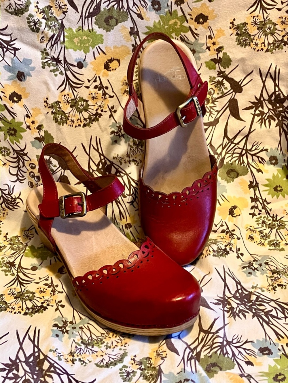 Red Leather Marta Mary Jane Slingback Shoes - size 40